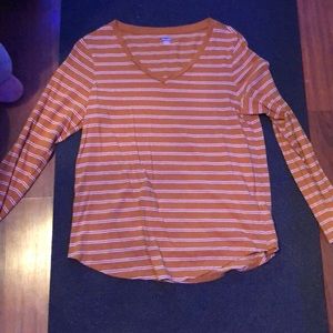 Old navy white/orange v neck long sleeve.